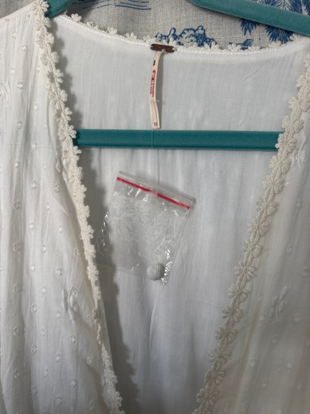 Free People White Midi Dress with Lace Trim - Picture 2 of 4